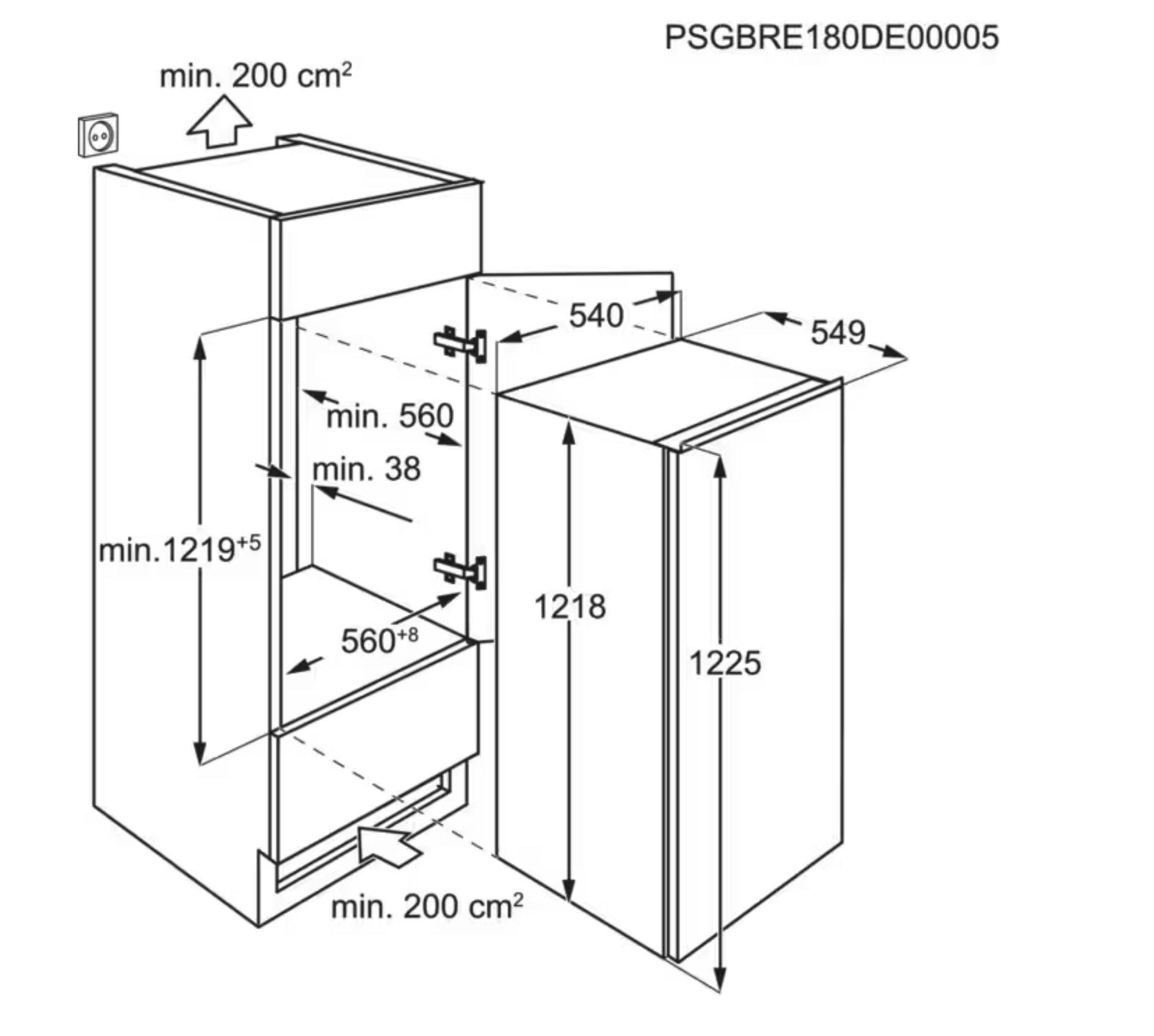 ELECTROLUX LRB3AE12S 500 koelkast zonder vriesvak - 122cm