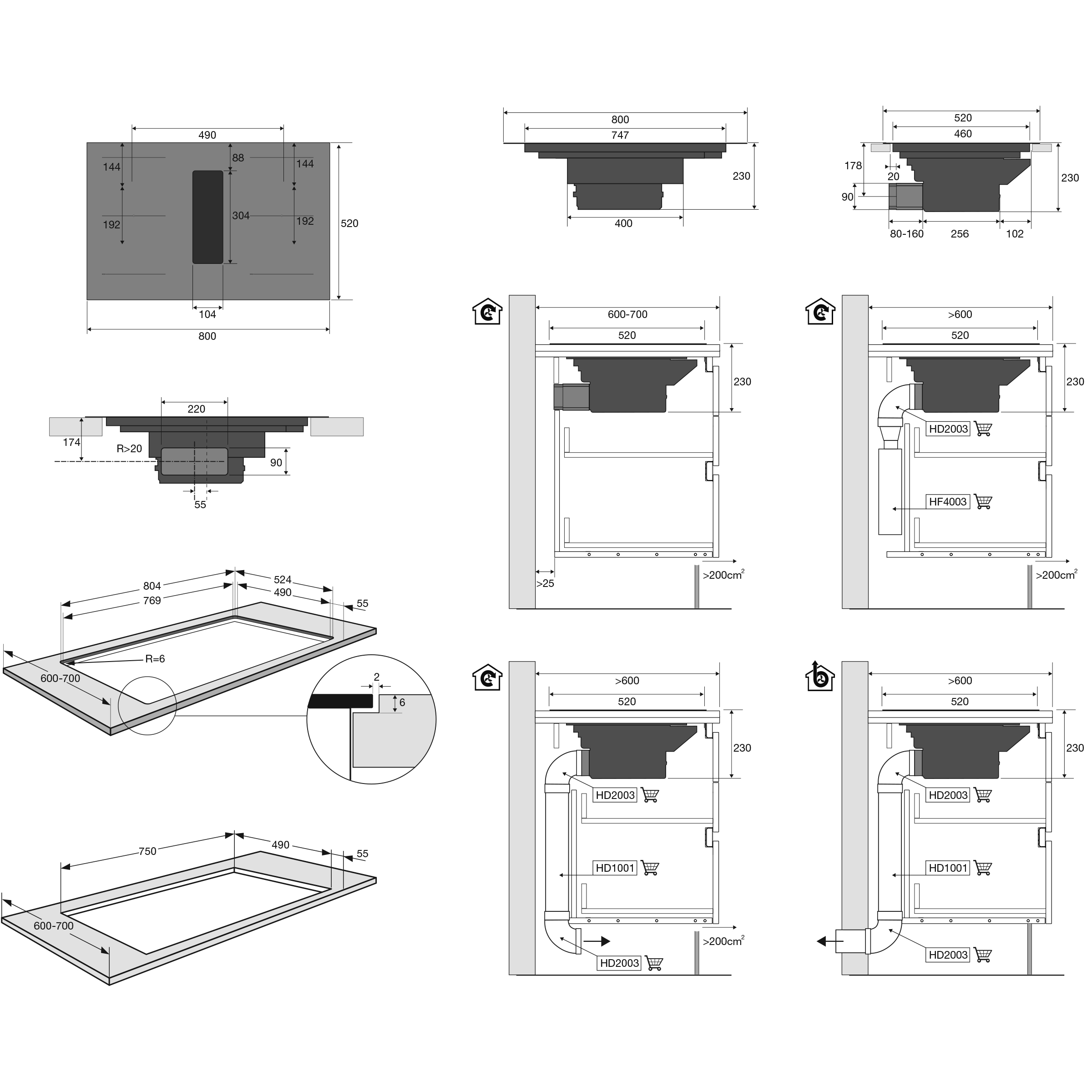 ATAG HIDD08471EVX kookplaat met afzuiging - 80cm