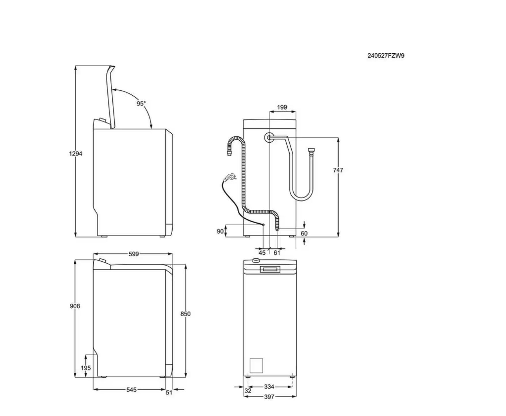 AEG LTR75B73A 7000 wasmachine - bovenlader