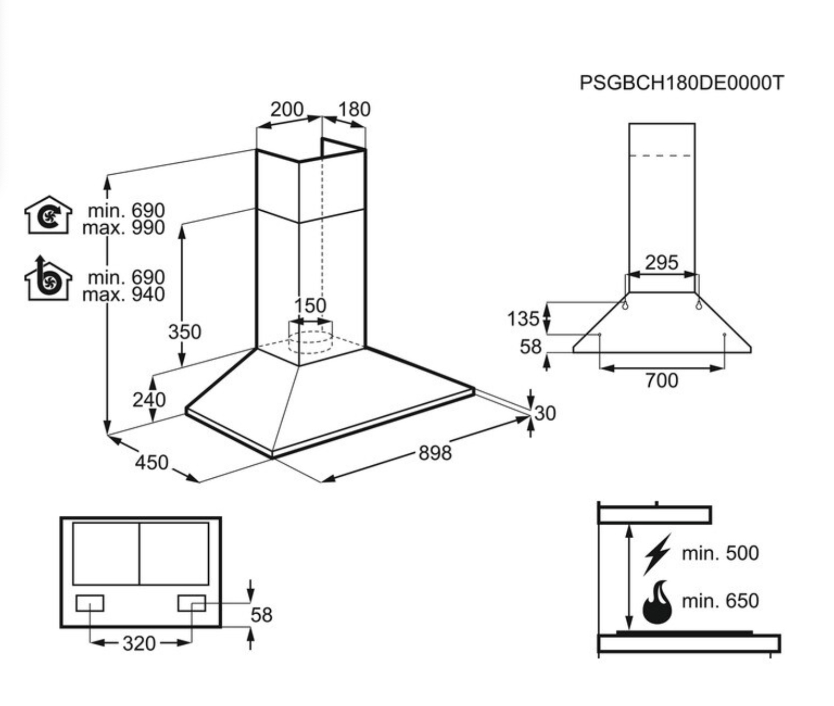 ELECTROLUX LFC319X 300 wandschouwdampkap - 90cm