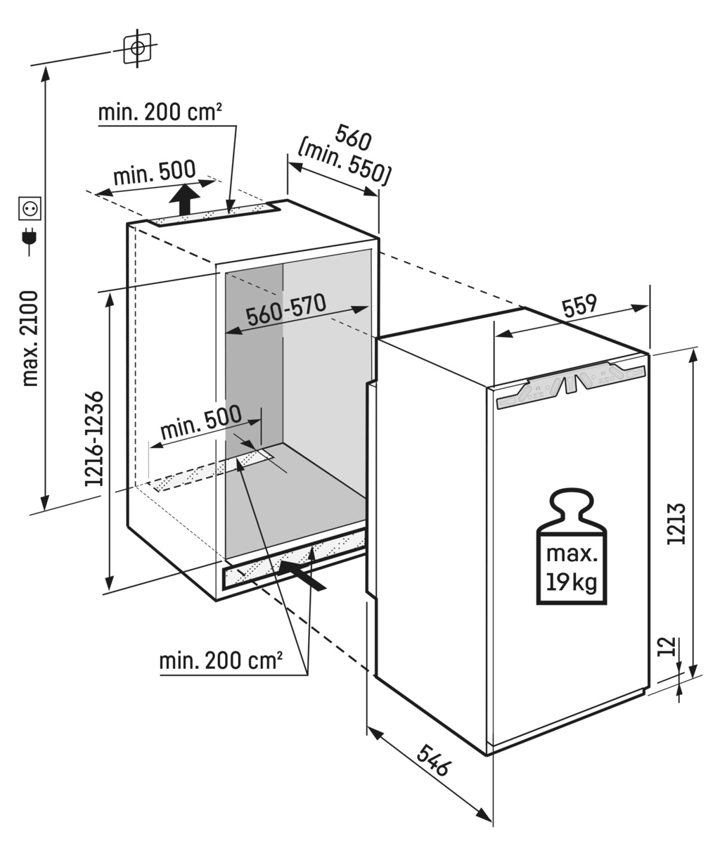 LIEBHERR IRC412122 koelkast met vriesvak - 122cm