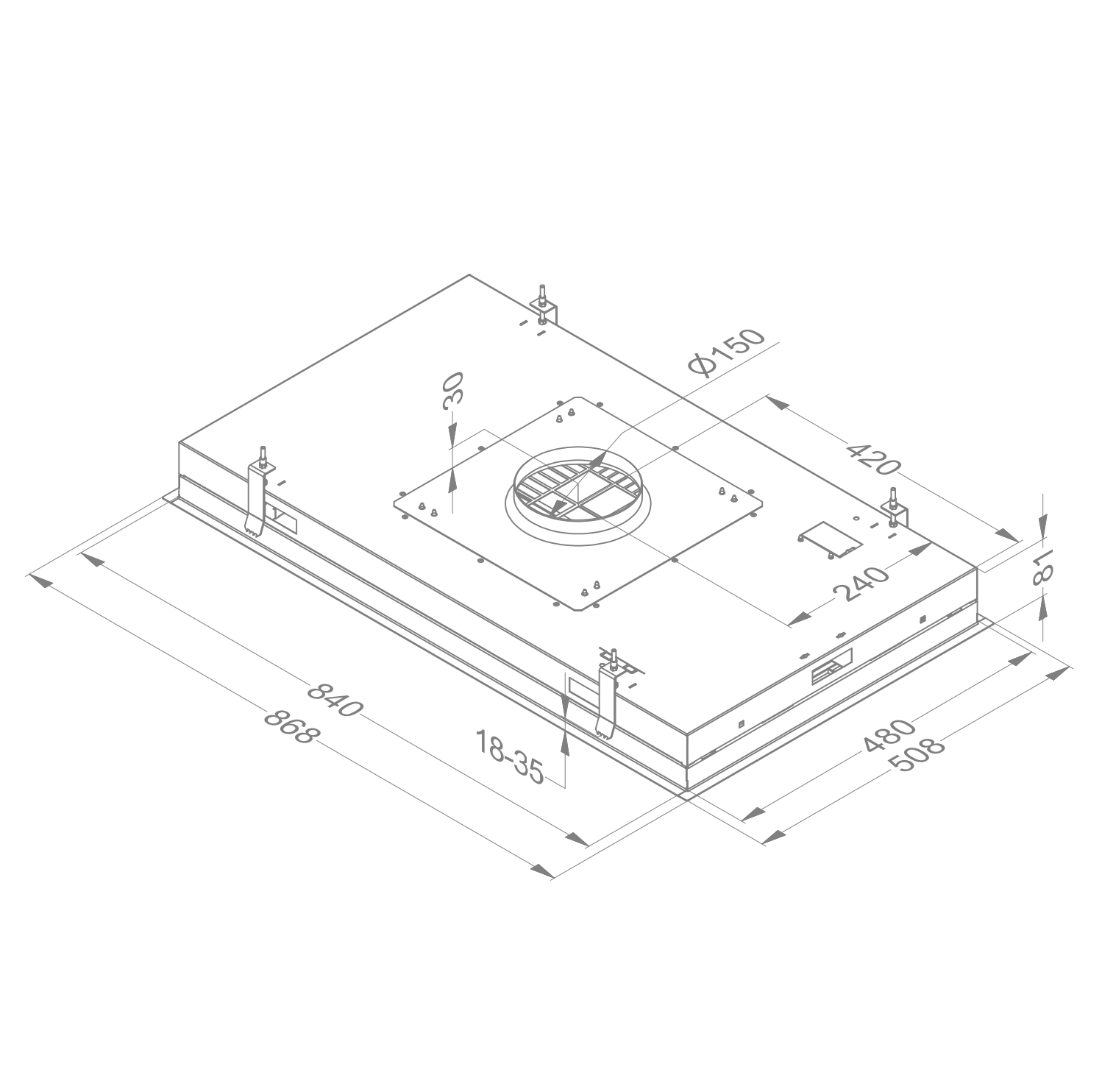 NOVY 6835 Pureline plafonddampkap - 90cm