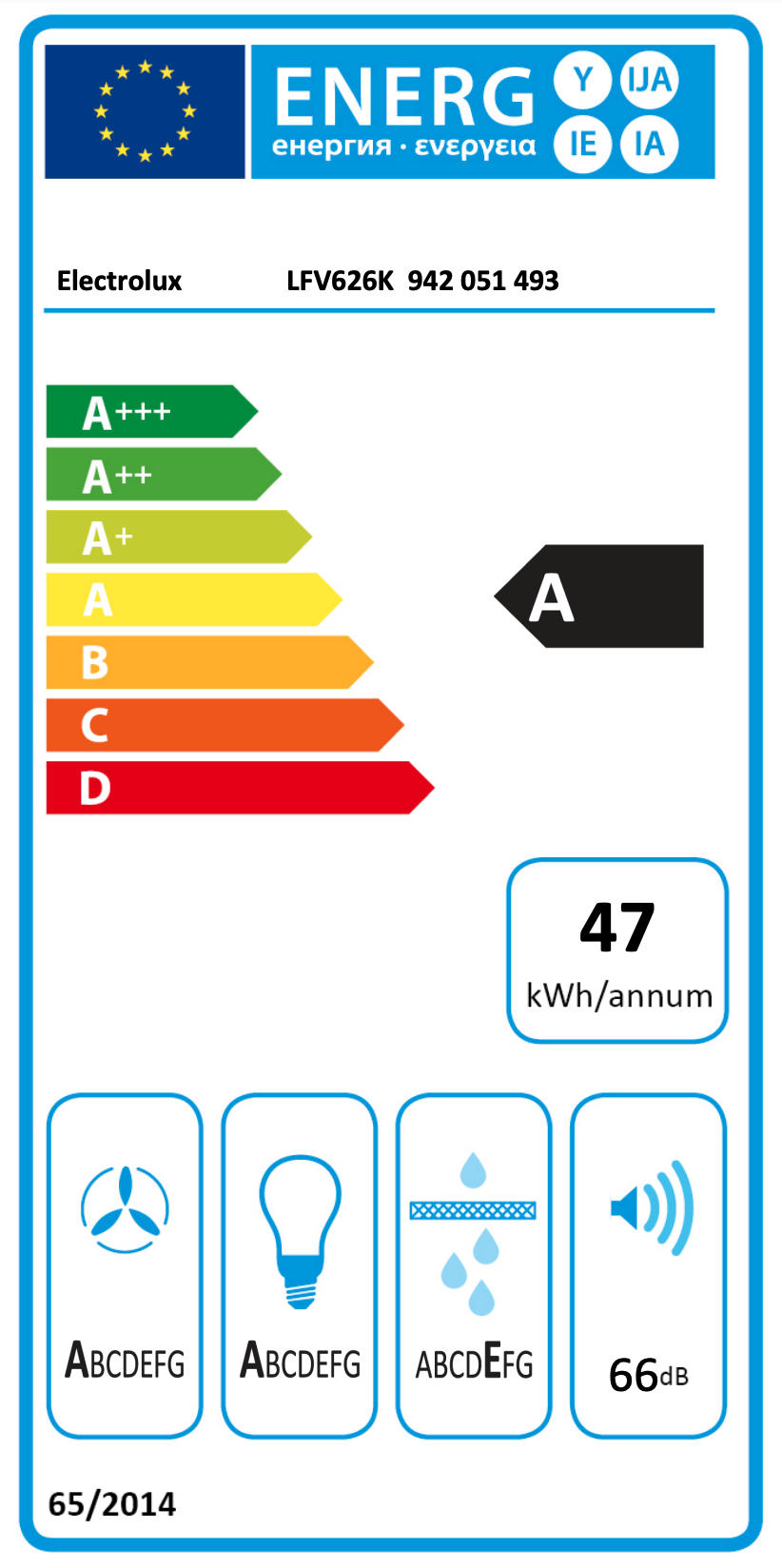 ELECTROLUX LFV626K 700 headfree dampkap - 60cm