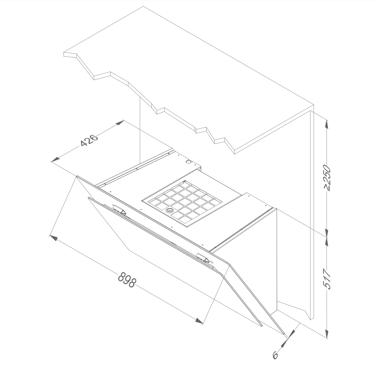 NOVY 7838 Vision headfree dampkap - 90cm