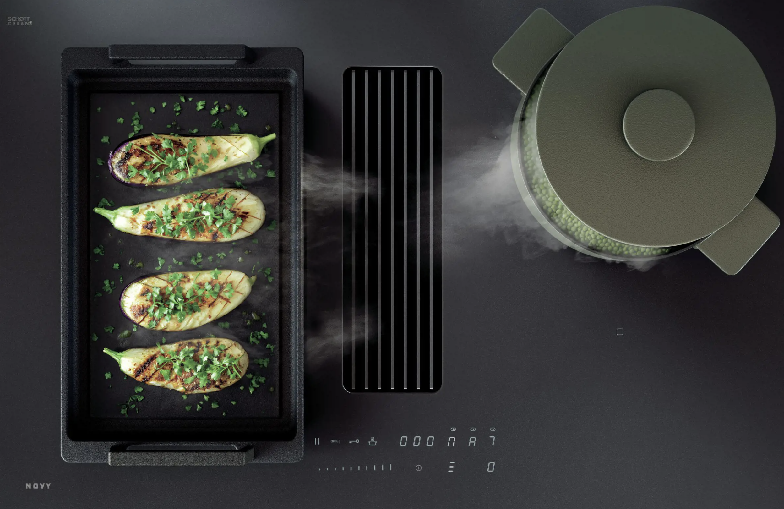 NOVY 1861-G1 EASY kookplaat met afzuiging - 80cm