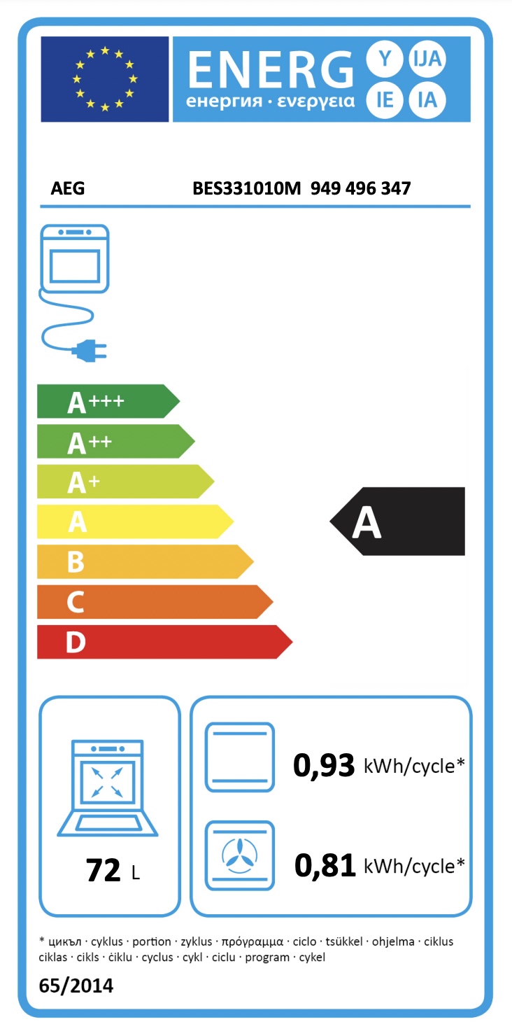 AEG BES331010M 6000 multifunctionele oven - 60cm AEG BES331010M 6000 multifunctionele oven - 60cm