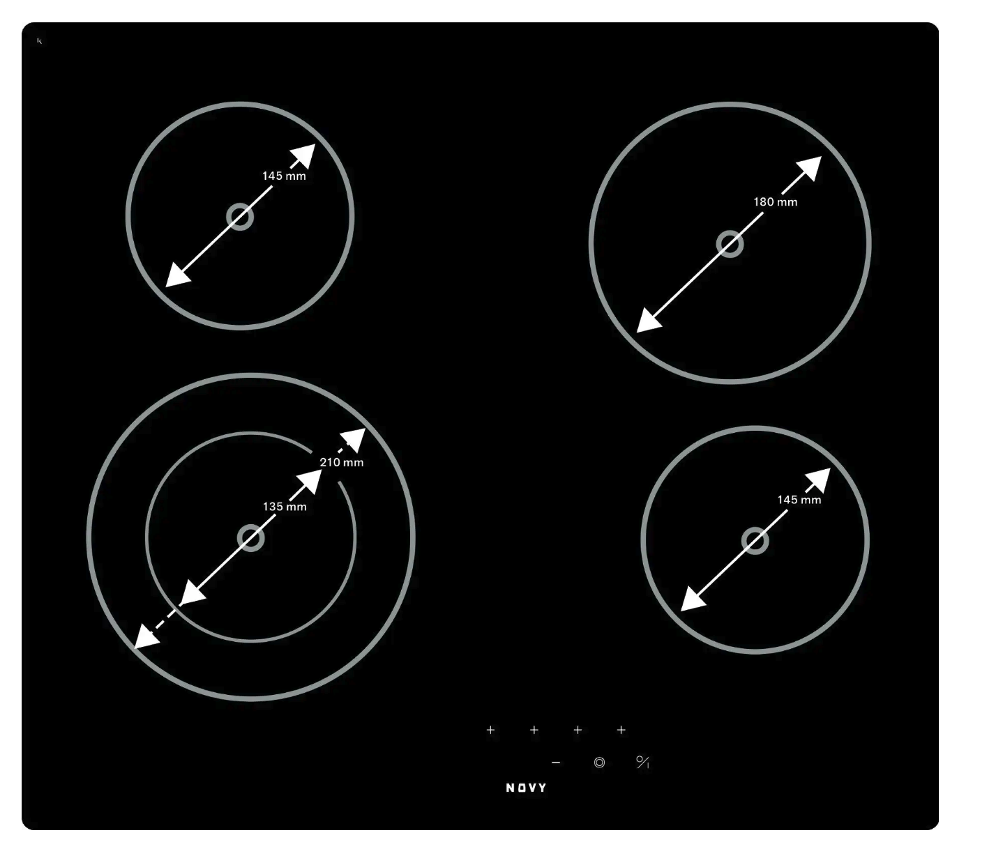 NOVY 1109 vitrokeramische kookplaat - 60cm
