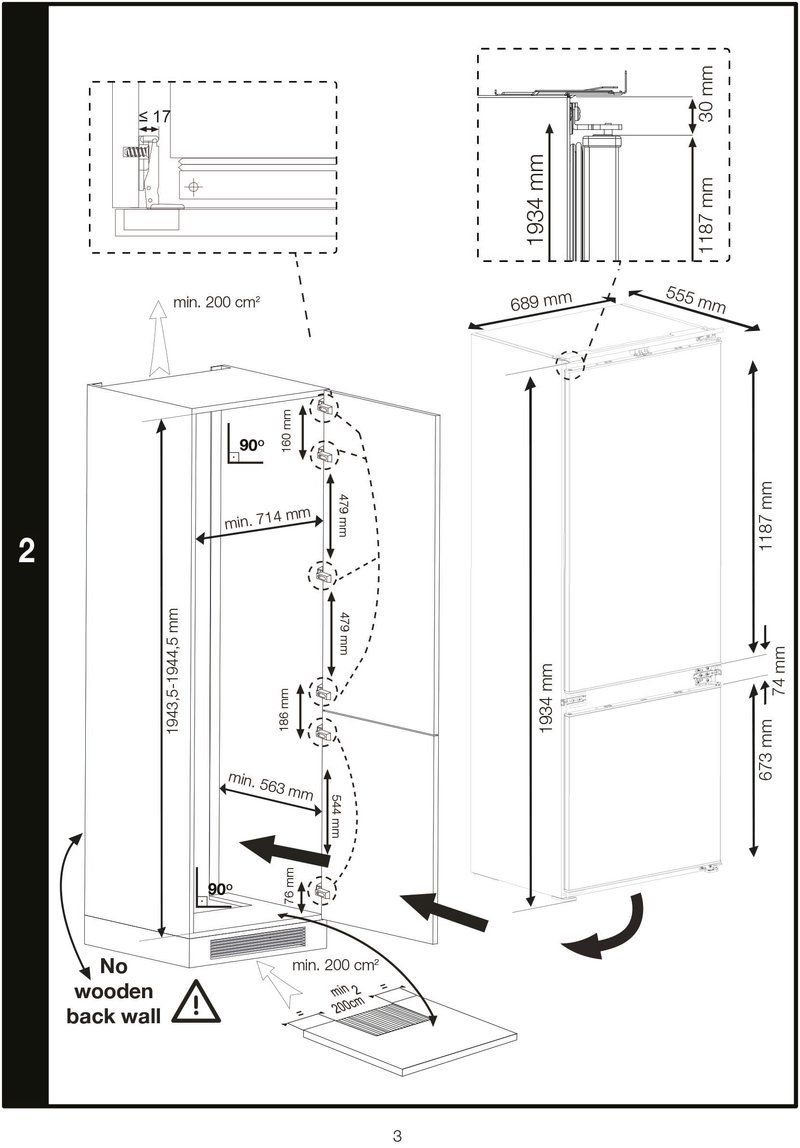 BEKO BCNE400E50SHN koel-/vriescombinatie - 193cm