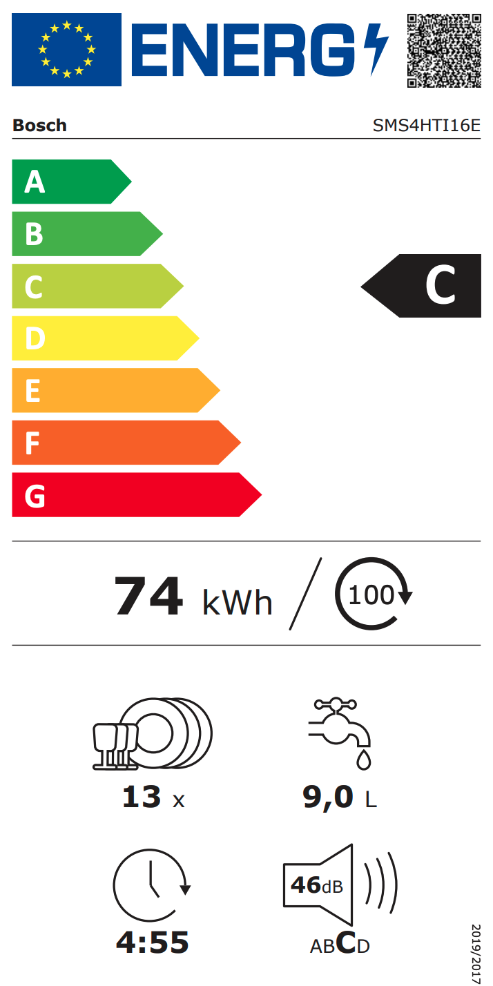 BOSCH SMS4HTI16E Series 4 vrijstaande vaatwasser