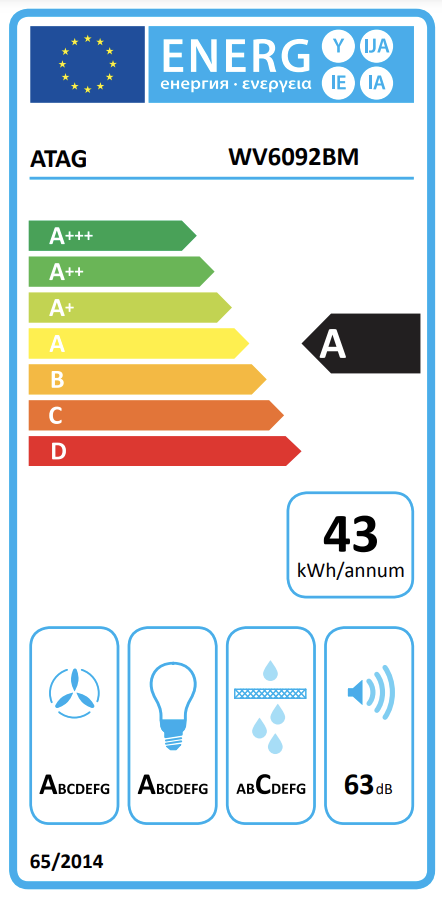 ATAG WV6092BM telescopische dampkap - 60cm