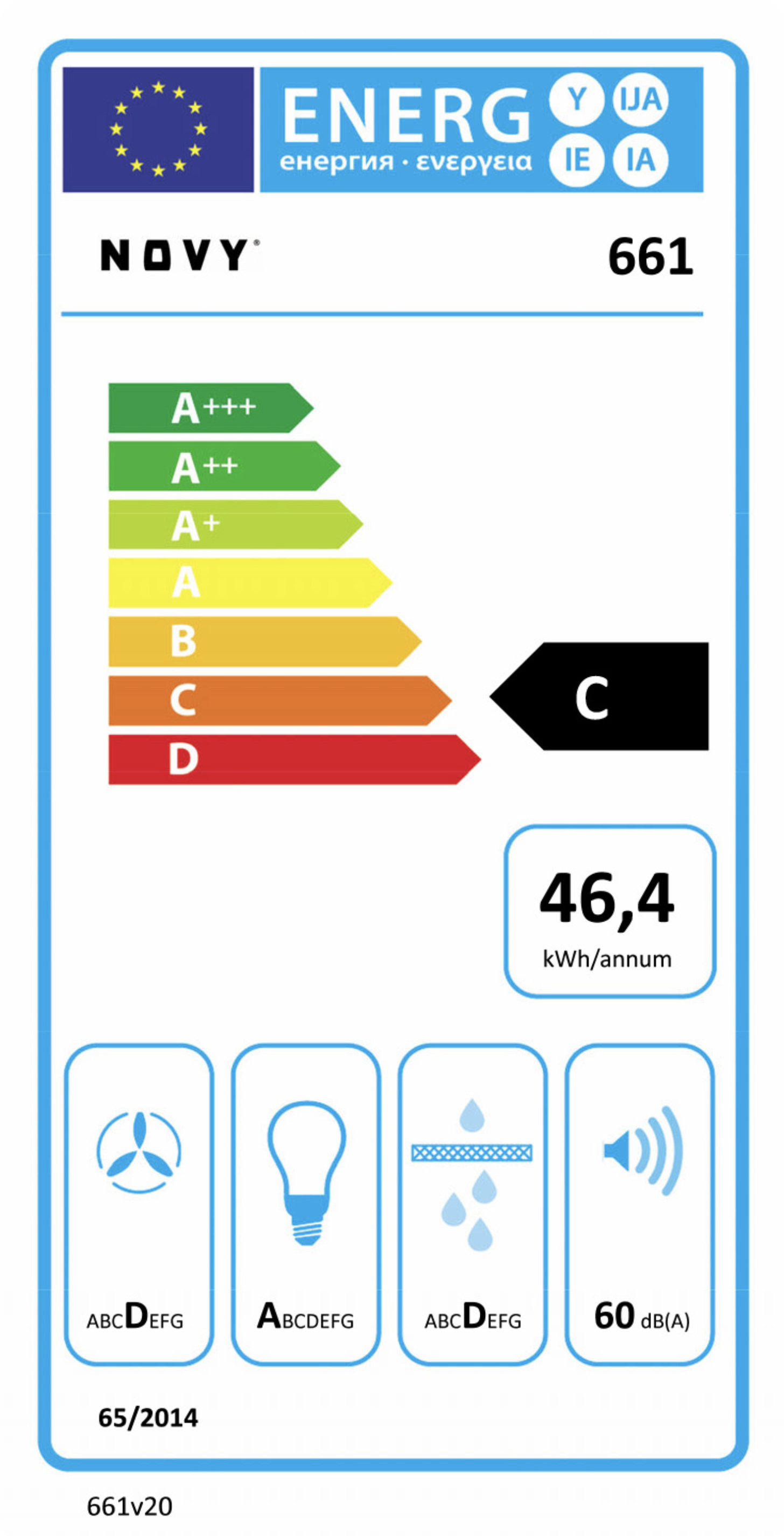 NOVY 661 telescopische dampkap - 60cm