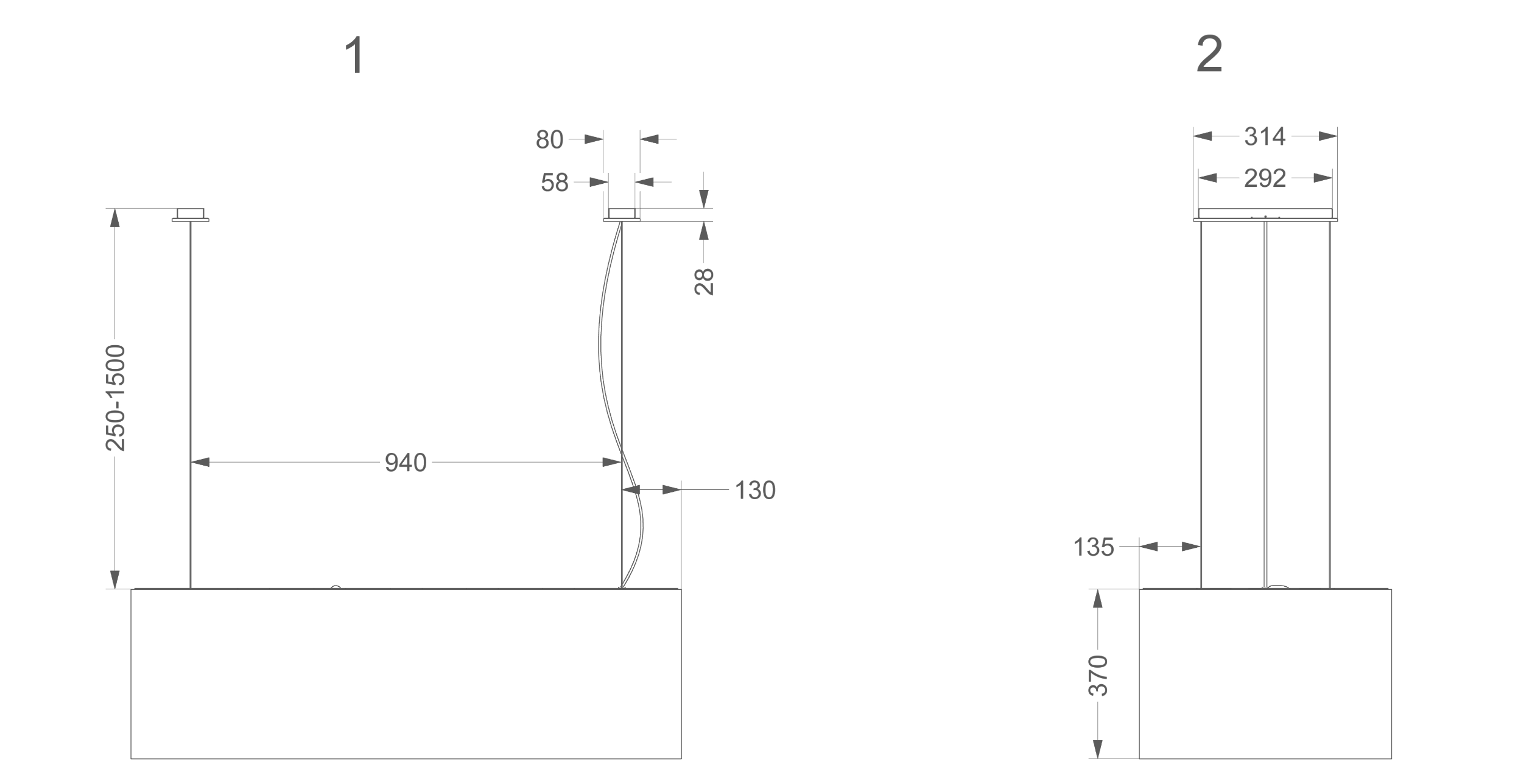 NOVY 7510 eilanddampkap - 120cm