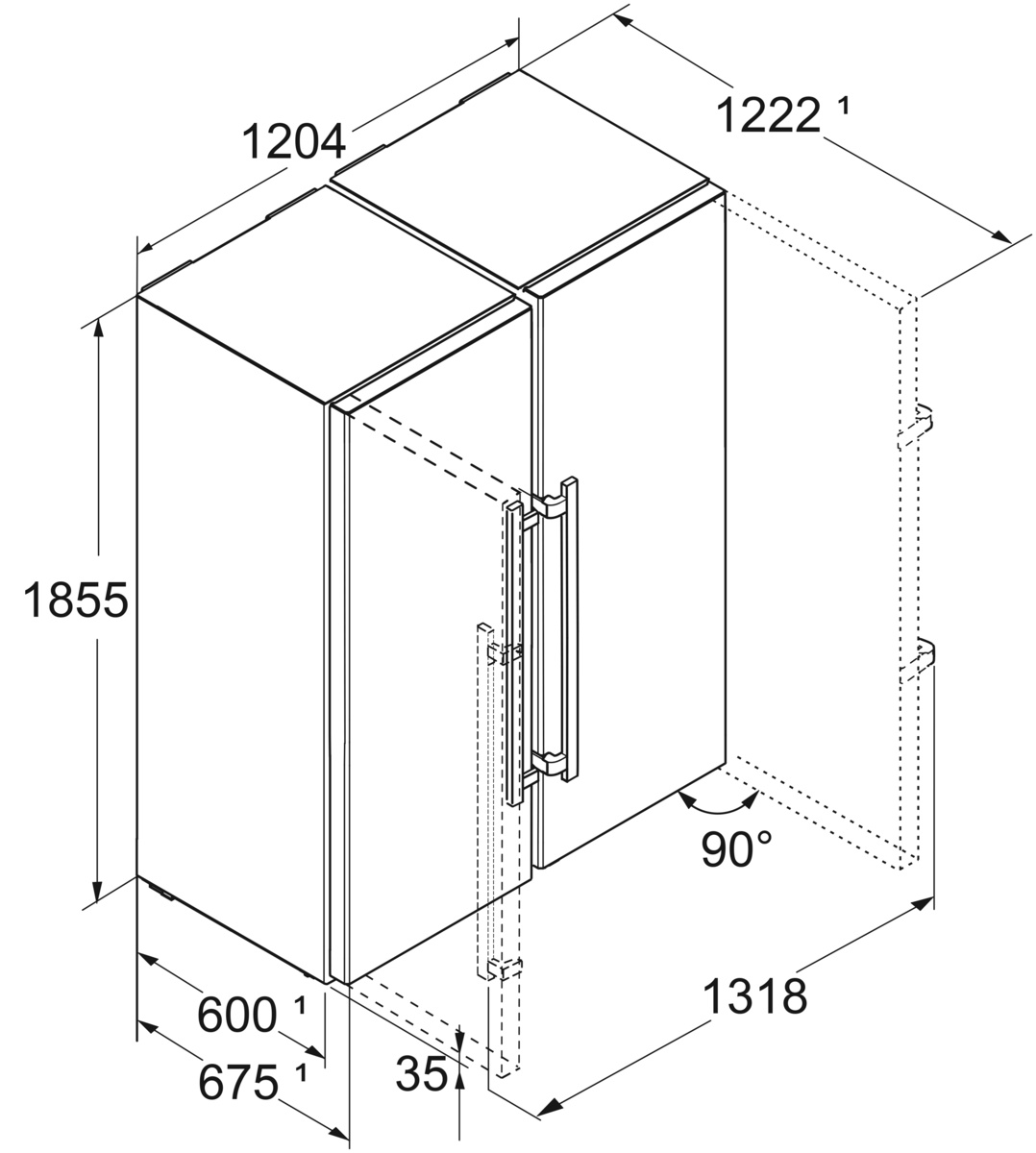 LIEBHERR XRFSD523022 side-by-side