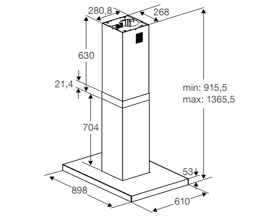 BEKO BHCI98841BBHSI eilanddampkap - 90cm