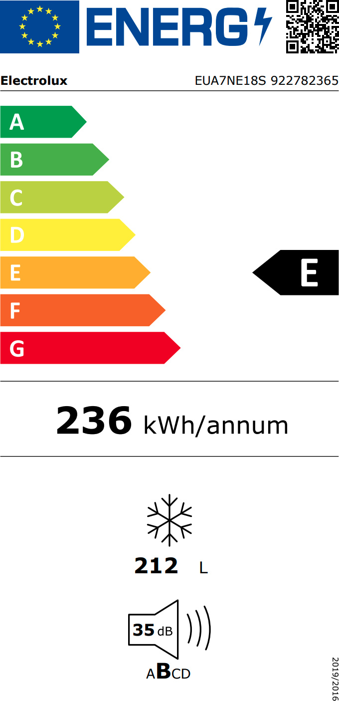 ELECTROLUX EUA7NE18S inbouw vriezer - 178cm