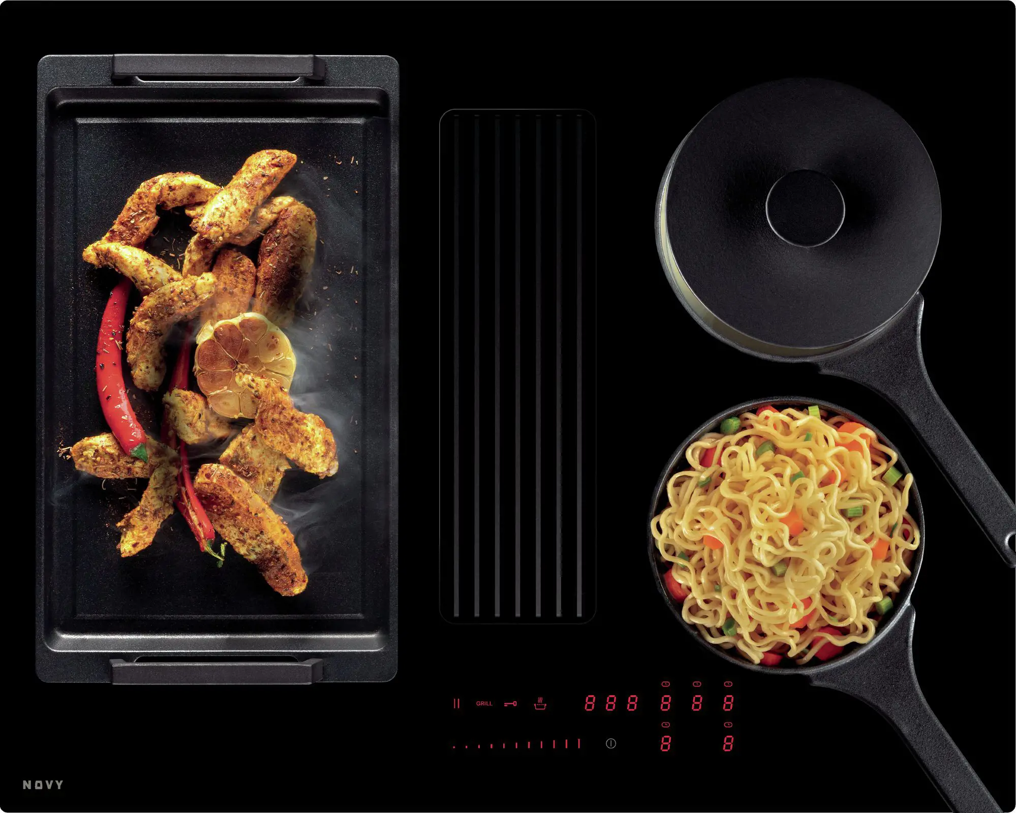 NOVY 1881 EASY kookplaat met afzuiging - 65cm